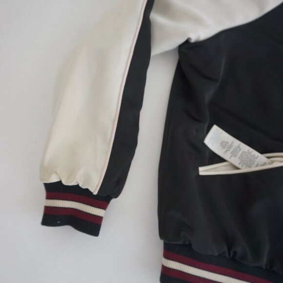 Coach New York Black Pink Floral Reversible Button Up Varsity Bomber Jacket M - Picture 8 of 15
